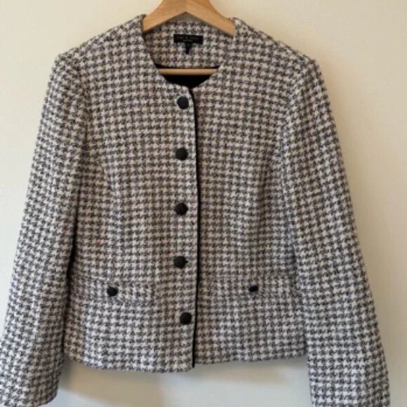 Rag & Bone Check Cotton Blend Tweed Jacket - Picture 1 of 4